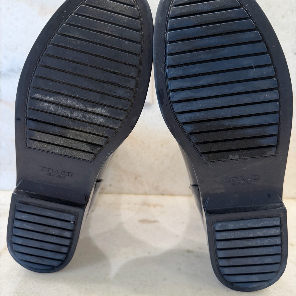 Coach Black Waterproof Rubber Buckle Rain Boots - Picture 9 of 12